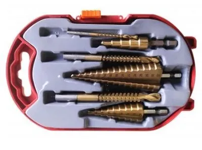 Obrázek produktu pro Sada stupňovitých vrtáků MAGNUS MGS01070 z rychlořezné oceli