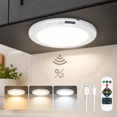 Obrázok produktu pre Dobíjateľné stropné svetlo Senzor pohybu Svietidlo vnútorné USB s batériou Led stropné svetlo Bezdrôtová kuchyňa Chodba Balkón Schody do pivnice Garáž Spálňa