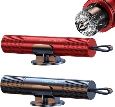 Image de Marteau de secours, outil de sécurité automobile, brise-vitre, noir, 12 V