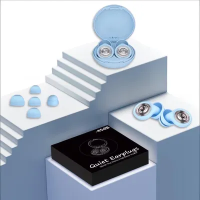 Zdjęcie produktu dla INF Silikonowe zatyczki przeciwhałasowe 1,5 x 2,1 x 1,6 cm, pierścieniowe, do szyn, 2 szt. Niebieskie
