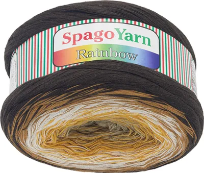 Obrázok produktu pre Priadza SpagoYarn Rainbow – 250 g / 1000 m – hnedá, béžová, horčicová, biela