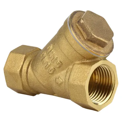 Imagen del producto de Conexión de válvula tipo Y con filtro de malla, rosca interna de 1/2 BSPP, fabricada en latón, para separación de agua y aceite
