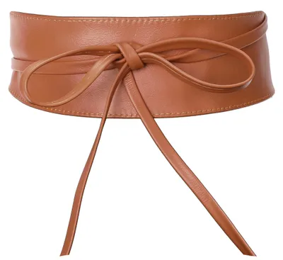 Produktbild von irisaa Leder Taillengürtel Damen, Breiter Obi Gürtel zum Schnüren Hüftgürtel Echtleder Bindegürtel Party Gürtel Taille Band aus Italien