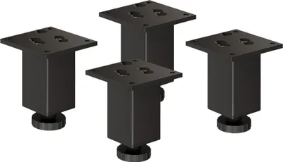 Produktbild von 4er Set sossai Höhenverstellbare Aluminium Möbelfüße 100mm in Schwarz Schrankfüße Sockelfüße
