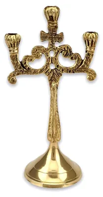 Produktbild von 3 Kerzen Messing Kerzenständer für orthodoxe Kirche