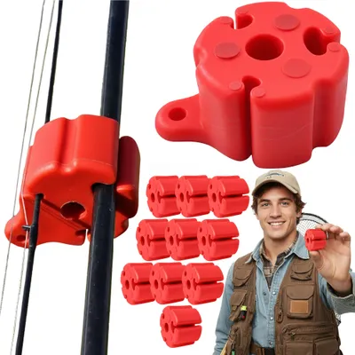 Immagine prodotto di Portacanna con sfere in silicone READY - Canna da pesca per il fissaggio dell'attrezzatura - Cinghia da cintura - Confezione da 10 pezzi - Portacanna rosso