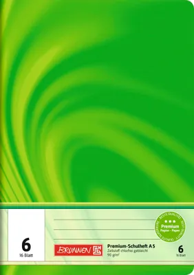 Immagine prodotto di BRUNNEN 104570602 Quaderno Vivendi A5 sfoderato, con pagina rigata, Lin. 6 verde