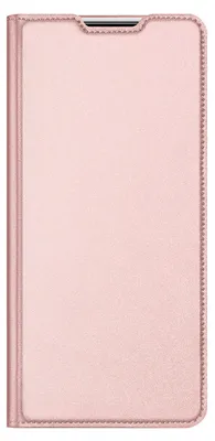 A rose gold flip case for a smartphone, shown closed and lying flat against a white background.