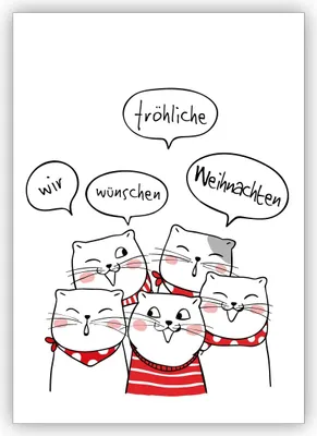 Produktbild von lustige Weihnachtskarte mit Katzen-Chor: Wir wünschen fröhliche Weihnachten