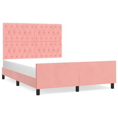 Produktbild von vidaXL Bettgestell mit Kopfteil Rosa 140x190 cm Samt