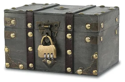 Holz-Schatztruhe, Vintage, 18x11x10 cm, mit Schloss, Aufbewahrung