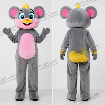 Image de Mascotte MASTICOT en stilts gris velouté haute sur pattes