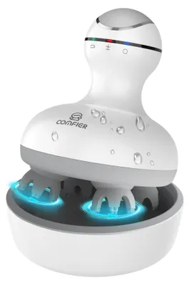 Obrázok produktu pre Comfier CF-4902 Elektrický masážny prístroj na pokožku hlavy, prenosný masážny prístroj na pokožku hlavy, vodotesný, bezdrôtový a dobíjací, elektrický masážny prístroj na pokožku hlavy so 4 hnetacími masážnymi hlavicami na relaxáciu, darčeky