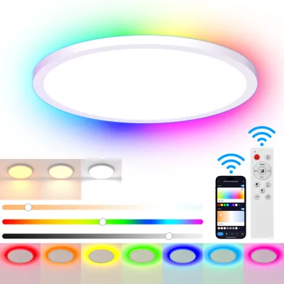 Obrázok produktu pre LED stropné svetlo 30W biele stmievateľné RGB 3000K-6500k okrúhle stropné svetlo s diaľkovým ovládaním Bluetooth vhodné do obývačky, spálne, pivnice, kancelárie