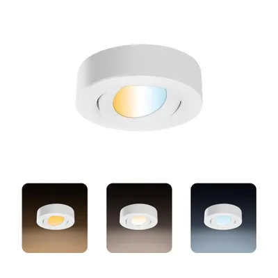 Obrázek produktu pro LED bodové svítidlo pro povrchovou montáž 5 W, 450 lm, IP20, 3CCT, kulaté, bílé, NORA PRO/S HOROZ