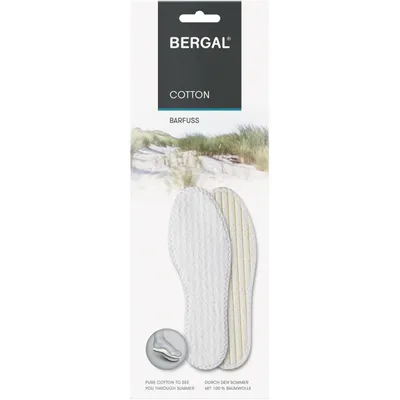 Produktbild von Bergal Barfußsohlen 100% Baumwolle Einlegesohlen Frischesohlen Einlage Gr. 48