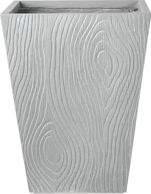 Produktbild von BELIANI Blumentopf Grau Lehm-Faser-Mischung Quadratisch 42x42x50 cm Modernes Design Großer Blumenkübel Übertopf Pflanzgefäß Indoor & Outdoor