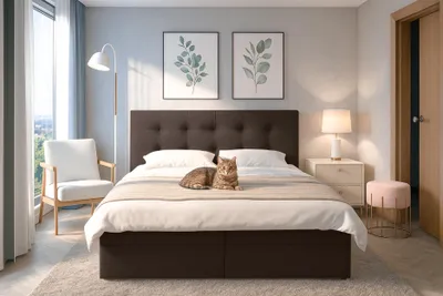 Produktbild von AX LIVING Boxspringbett Braun mit Bettkasten Belinai Bett 180x200 cm