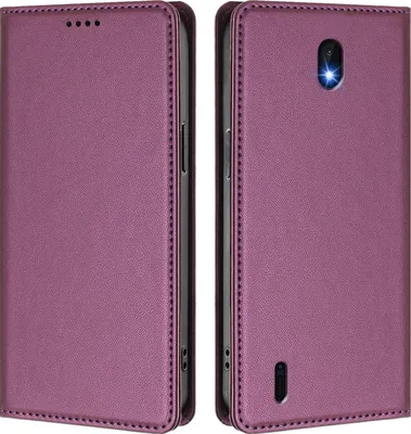 Produktbild von Handyhülle für Nokia C01 Plus/Nokia C1 2nd Edition, Kunstleder Klapphülle Stoßfeste Magnetische Hülle mit Ständer Lila
