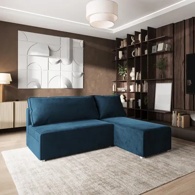 Produktbild von Masseno Ecksofa BRISO M mit Schlaffunktion L-Form, Sofa mit Bettkasten, Wohnzimmersofa, Couch, Soffa, Bettsofa, Couchgarnitur- Blau, MONOLITH 77