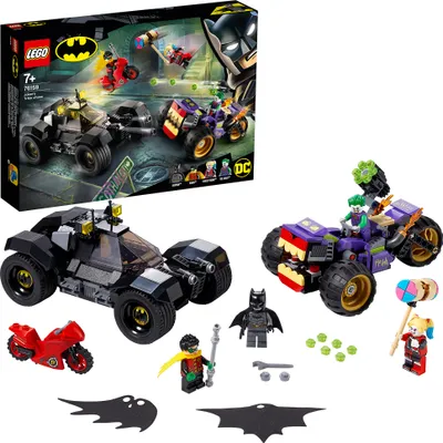 Produktbild von LEGO 76159 Super Heroes DC Batman Jokers Trike-Verfolgungsjagd mit Batmobile, Harley Quinn & Robin Minifiguren