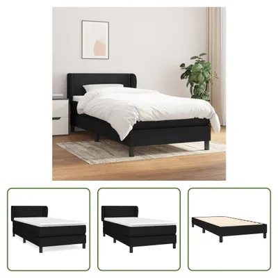 Produktbild von The Living Store Boxspringbett mit Matratze Schwarz 90x200 cm Stoff