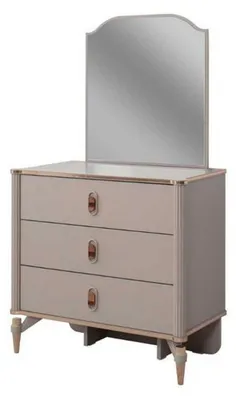 Produktbild von Komplette Jugenbett Kindermöbel Kinderbett Beige Holz Set 5tlg Modern