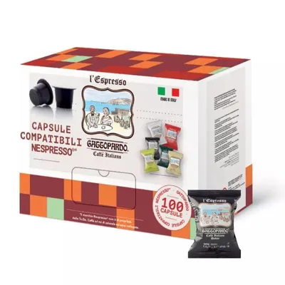 Image de 100 capsules de café Dakar Toda Gattopardo compatibles avec Nespresso