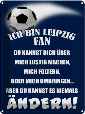 Produktbild von vianmo Blechschild 40x30 cm ich bin Leipzig Fan Fussball Sport Hobby