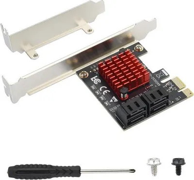 Produktbild von PCIe SATA-Karte - SATA-Controller - Speichererweiterung - 4 Lüfter - 6 Gbps - Low-Profile - Schwarz