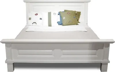Produktbild von Casa Padrino Landhausstil Doppelbett Weiß 200 x 200 x H. 110 cm - Massivholz Bett - Landhausstil Schlafzimmer Möbel