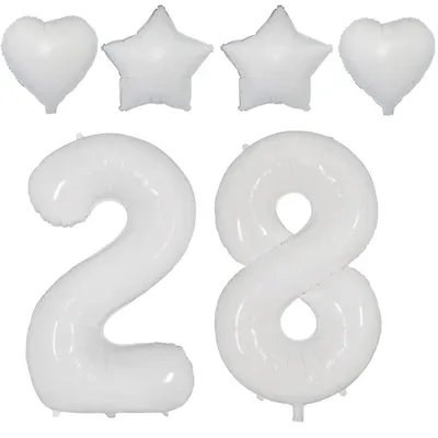 2 Folienballons Zahl 71, 28 Zoll, weiß, für Geburtstagsdekoration