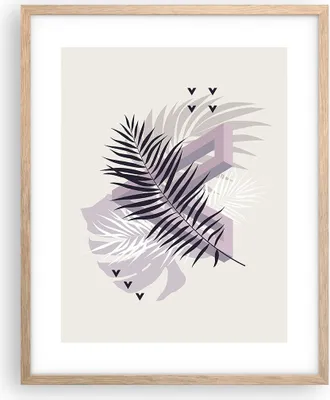 Produktbild von Gerahmtes Poster - Rahmen in heller Eiche - Grafiken Blatt Buntstift - 40x50 cm - Wand Bild - Wanddeko - Wandbilder - Kunstposter - Wandposter - Bilderrahmen - Bilder - Kunstdruck - P2NPA40x50-4455
