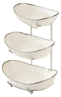 Produktbild von Obstschale, 3-stufiges Design, langlebiges Keramikmaterial, 3-lagig