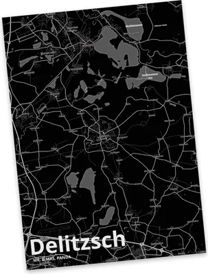 Produktbild von Mr. & Mrs. Panda Postkarte Delitzsch - Geschenk, Stadt Dorf Karte Landkarte Map Stadtplan, Postkarten, bildkarte, Fotokarte, Grußkarte, Ansichtskarte