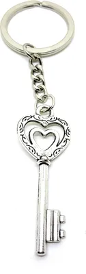 Produktbild von Onwomania Schlüsselanhänger Schlüssel Key Dietrich Silber Metall Anhänger Charm