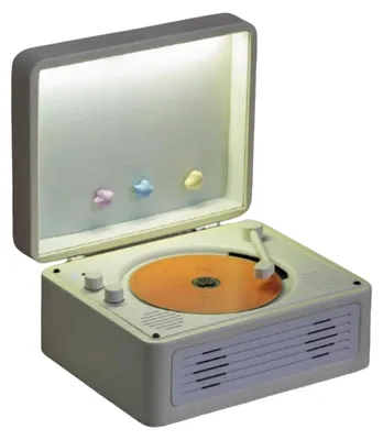 Obrázek produktu pro Retro CD přehrávač s reproduktorem – přenosný – LED osvětlení – akumulátor 3000 mAh – dálkové ovládání – bílý