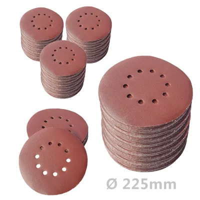 Produktbild von 100x Klett Schleifscheiben Ø225mm Körnung P240 Schleifpapier Trockenbauschleifer BOHRFUX
