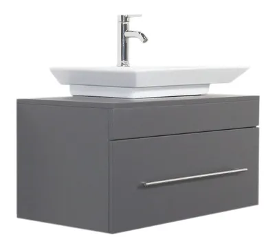 Produktbild von Badmöbel Pegasus 80cm anthrazit mit Aufsatzwaschbecken : Anthrazit Varianten: Anthrazit
