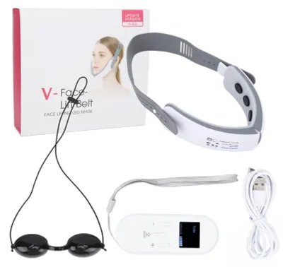 Produktbild von Gesichtsschlankheitsmaschine, rotes blaues Licht, 5 Gänge, Hochfrequenz-Vibration, Hautstraffung, Lifting-Massagegerät
