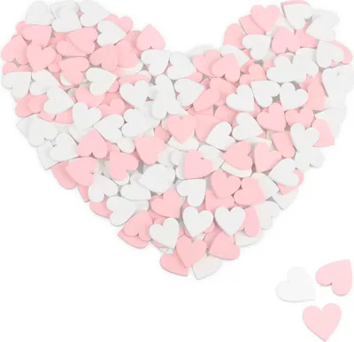 Produktbild von com-four® 200x Mini-Herz als Streudeko - rosa & weiße Holz-Herzen zum Basteln - Holz-Streuschmuck als Tischdekoration - Tischschmuck für Hochzeit & Party