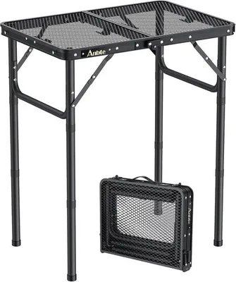 Zdjęcie produktu dla Aluminiowy stolik składany 60 x 40 cm, lekki, przenośny, stolik piknikowy na plażę, czarny