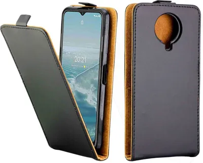 Immagine prodotto di Custodia König Design compatibile con Nokia G10 / G20, realizzata in ecopelle, per smartphone - Custodia nera