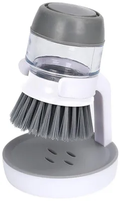 Produktbild von Effiziente graue Handbürste mit Seiftdispenser