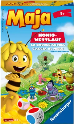 Produktbild von Ravensburger Mitbringspiel Würfellaufspiel Biene Maja Honig-Wettlauf 23407
