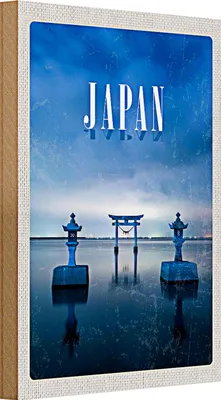 Produktbild von Holzschild Reise 20x30cm Japan Asien Meer Kultur Architektur