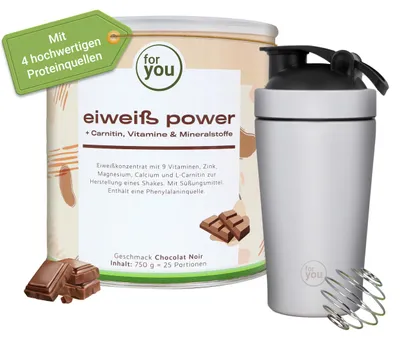 Produktbild von for you power Eiweiß mit Gratis Shaker
