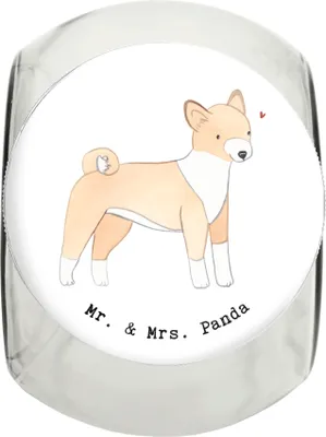 Produktbild von Mr. & Mrs. Panda Bonbonglas Basenji Moment L 870ml - Weiß - Geschenk, Dose, Kongo-Terrier, aufbewahrungsglas, Keksdose, glasbehälter, Futterdose