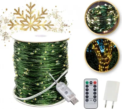 Obrázok produktu pre Vonkajšie vianočné osvetlenie 500 LED 50 m, teplá biela farba pre dekoráciu LAMP36CB