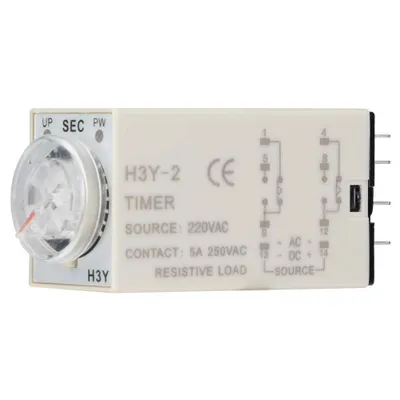 Obrázek produktu pro H3Y-2 Relé času sepnutí Řízení ukazatele Časovač zpoždění 8pólový 5A AC220V (1S)